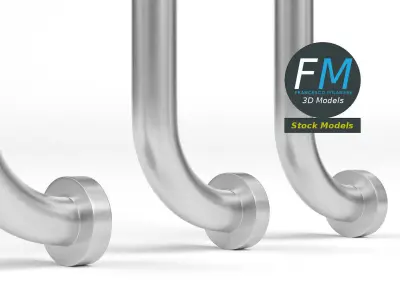 C-type door handles 3D model