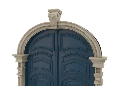 Entrance classic door 21 3D model