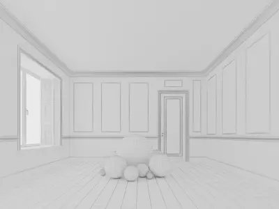 Multiple Renderer Setups - Mid-Century Type Room Scene- Lights Low-poly 3D model