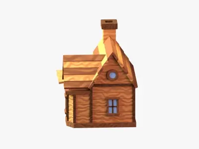 Wooden Cabin 3D Illustration 3D model