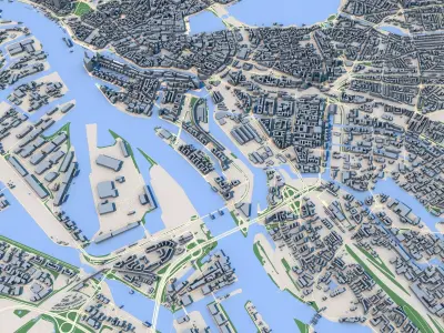 Hamburg City Germany 3D model