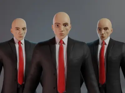  Muscular Man in Suit Rigged and Game-Ready 