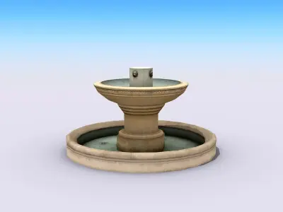 City Fountain Low-poly 3D model purchase