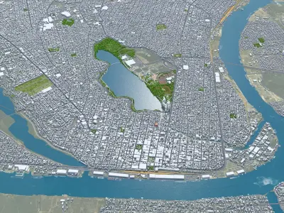 Tampico Tamaulipas Mexico 20km AI Low-poly 3D model