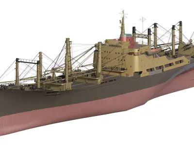 LARGE WW2 US CARGO SHIP 3D model