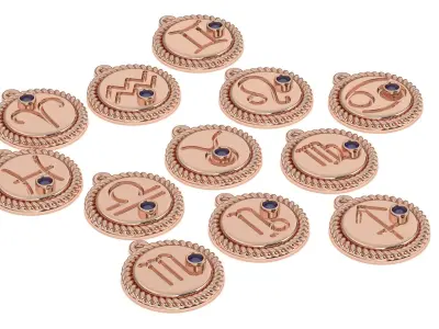 zodiac libra Leo Aries cancer 12 design  3D print model