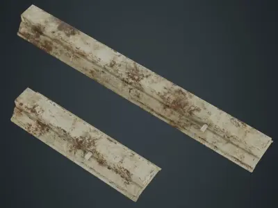 Fluorescent Bulb 1C Low-poly 3D model