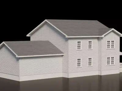 American Cottage House 6 Low-poly 3D model