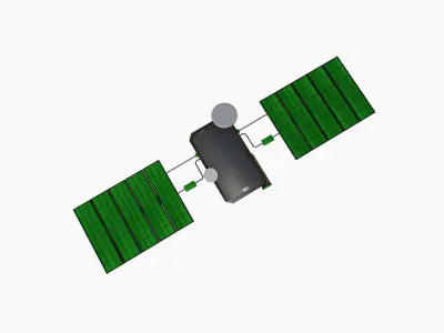 Satellite I01 Steel Green - SciFi Space Design Low-poly 3D model