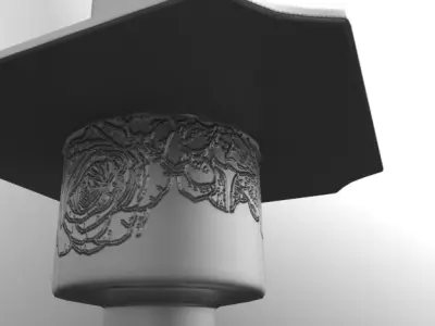 Candle On Stand 3D model