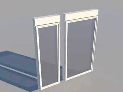 Low Poly Windows pair of glass openings Low-poly 3D model