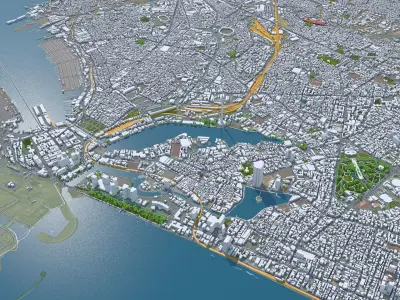 Colombo Sri Lanka 20km AI Low-poly 3D model