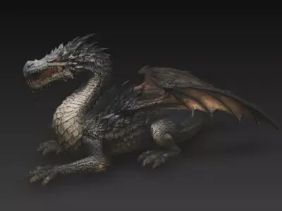 Dragon de fantasia criatura magico 3D print model