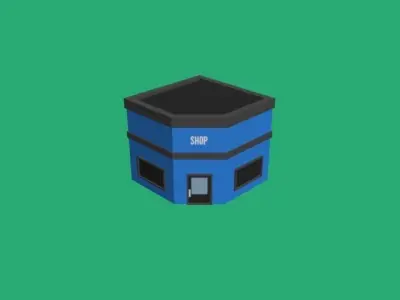 Low Poly Corner Shop 3D model