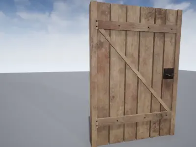 Old Wooden Door - Game Ready Low-poly 3D model