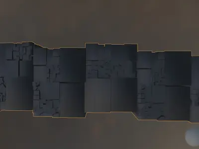 Huge Wall - Road - 4K NEXT GEN game-ready models Low-poly 3D model