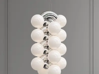 VINE 1 chandelier with balls hanging from it 3D model
