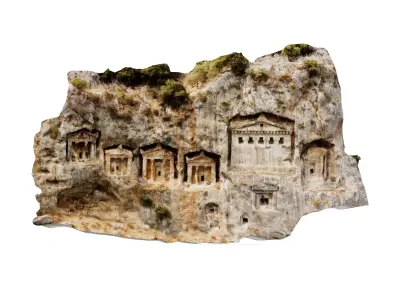 Lycian King Tombs Dalyan Turkey Printable STL 3D Model 3D print model