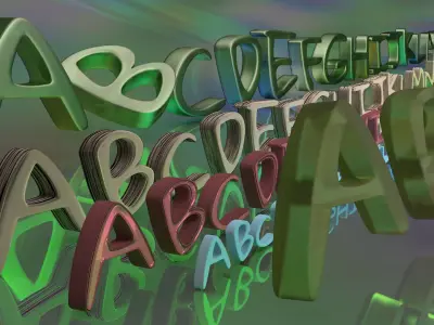 Gloria Font 3D Free low-poly 3D model