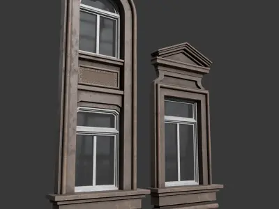 Classic PBR Windows Collection 2 Low-poly 3D model