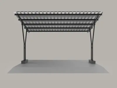Solar carport canopy 3d model 3D model
