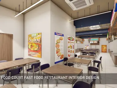 Food Court fast food Restaurant Interior Design 3D model