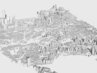 Hong Kong City Low-poly 3D model