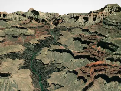 Mountain landscape Grand Canyon Arizona USA 3D model buy