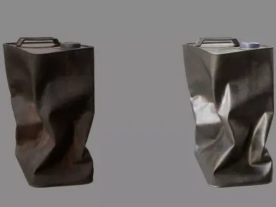 Crushed Paint Can Rectangular 03 3D model