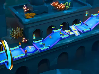 Platformer 12 Underwater Low-poly 3D model