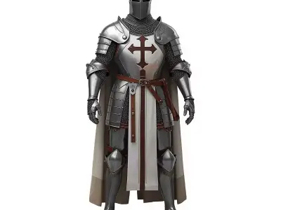 Stone Skin Knight Armor 3D Model Dark Fantasy Suit Low-poly 3D model