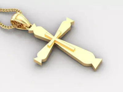 Light Gold 18K Cross Pendant 2CP058 3D print model