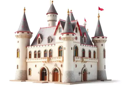 Enchanting Medieval Castle model pack Low-poly 3D model