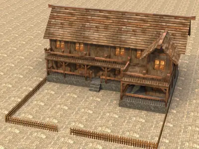 Medieval house fifteen 6 Low-poly 3D model