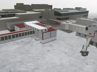 EGKK South Terminal Low-poly 3D model