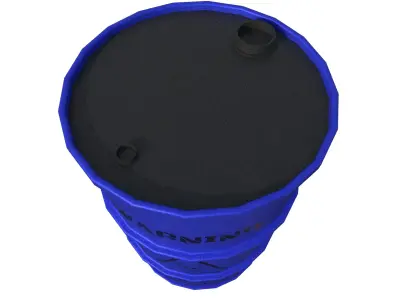 Blue Barrel Signal Low-poly 3D model