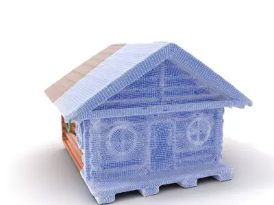 Rustic Log Cabin model pack Low-poly 3D model