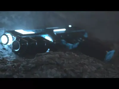 Hybrid-R900 - sci-fi gun 3D model