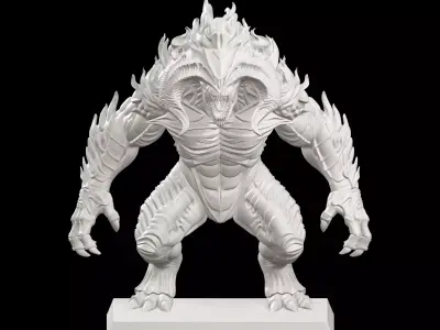 Lizard Monster Fantasy RPG Creature Statue 3D print model