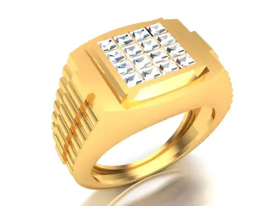 Diamond Ring For Men 3d Print Model 3D print model get