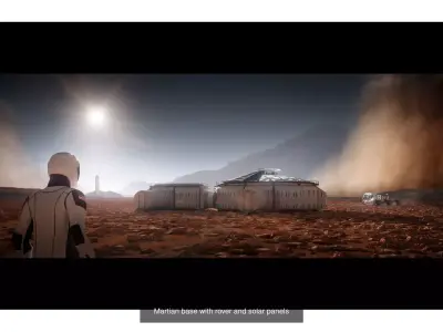 Space explorer bundle Martian base and SpaceX starships 3D Model Pack