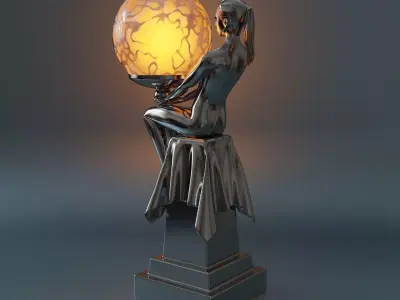 Lamp in art deco style 3D model