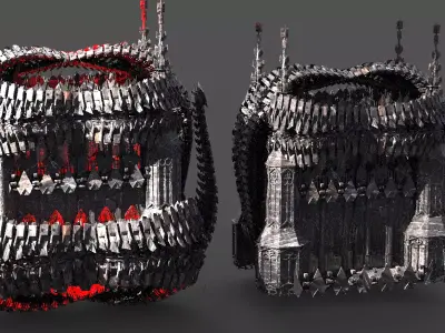 Scull Spine cathedral 2 Structures 3D model