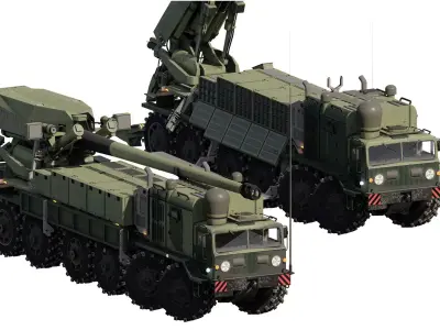 Russian self-propelled artillery system 3D model