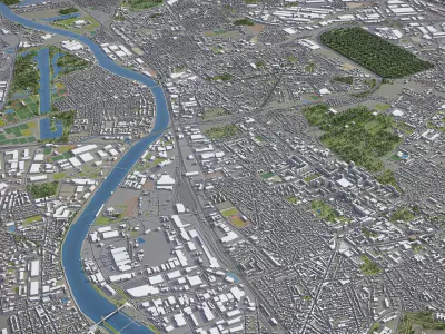 Paris - Val-de-Marne Low-poly 3D model
