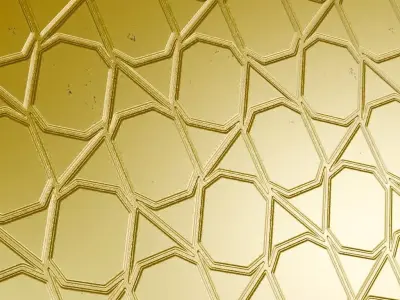 Golden Metal Plate PBR Seamless Texture