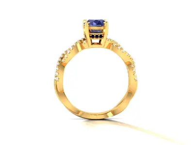 Solitaire Engagement Wedding Ring 3dm Render Detail  3D print model buy