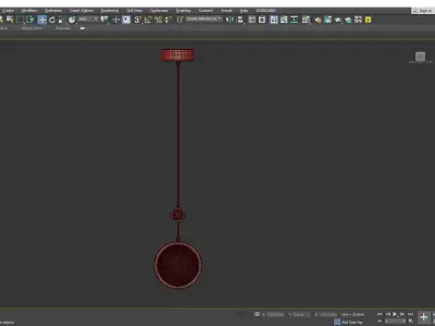 LUARA E pendant light with circular glass shade Low-poly 3D model