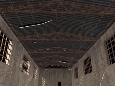 hangar Low-poly 3D model