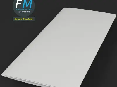 Trifold mockup folded 3D model